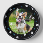 Blue Numbers White Paws Black Lijst Dog Foto (Voorkant)