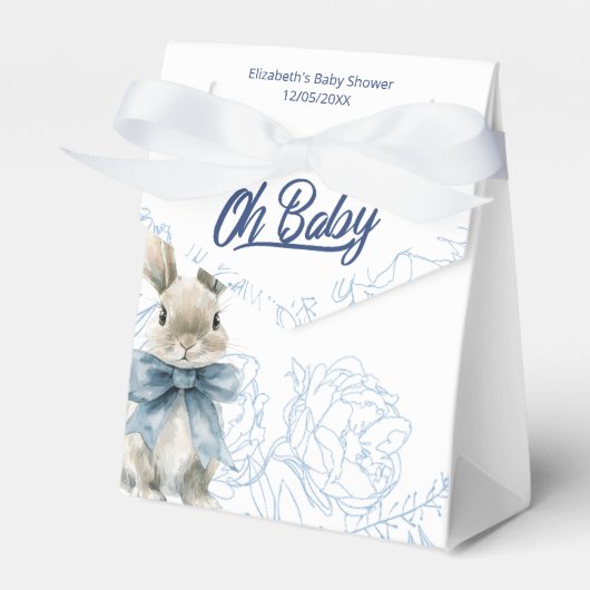 Blue Nummy Baby shower Bedankdoosjes (Voorkant Zijde)