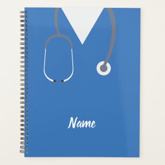 Blue Nurse Doctor shirt en Stethoscoop Planner (Voorkant)