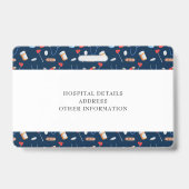 Blue Nurse Healthcare Logo Horizontale ID Badge (Achterkant)