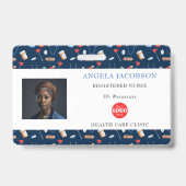 Blue Nurse Healthcare Logo Horizontale ID Badge (Voorzijde)