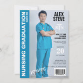Blue Nurse RN Afstuderen Photo Magazine Kaart (Voorkant)
