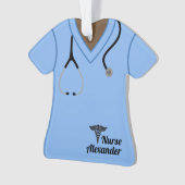 Blue Nurse Scrubs Specialized Ornament (voorkant)