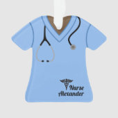 Blue Nurse Scrubs Specialized Ornament (voorkant)