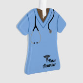Blue Nurse Scrubs Specialized Ornament (voorkant)