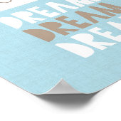 Blue Nursery Dream Clouds & Stars Wall Art Poster (Hoek)