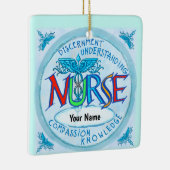 Blue Nurses Motto aangepaste Verpleegkundige ornam Keramisch Ornament (Rechts)