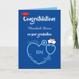 Blue Nursing School Afstuderen gefeliciteerd Kaart