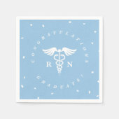 Blue Nursing School Graduparty Napkins Servetten (Voorkant)