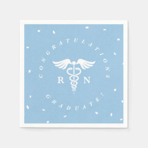 Blue Nursing School Graduparty Napkins Servetten