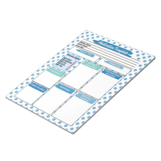 Blue Nursing Student Medicatie Sjabloon Notitieblok (Schuin)