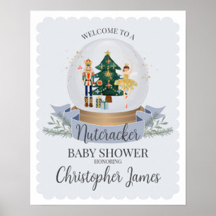 Blue Nutcracker Ballet Winter baby shower welkom Poster