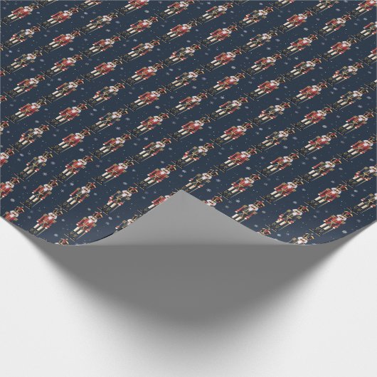 Blue Nutcrackers Christmas Wrapping Paper Cadeaupapier (Hoek)