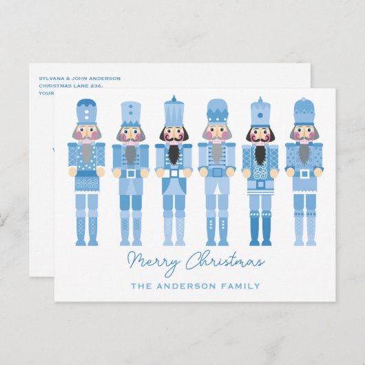 BLUE NUTCRACKERS KERST BRIEFKAART (Voorkant / Achterkant)