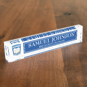 Blue NYC Greek Diner Coffee Cup Restaurant Deli Naambordje (Zijkant)