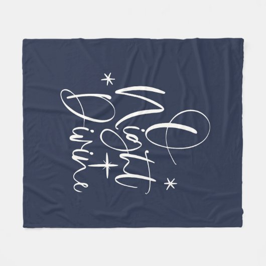 Blue O Night Divine Kerstmis Throw Blanket Fleece Deken (Voorkant (Horizontaal))