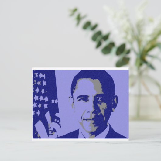 Blue Obama Briefkaart (Staand voorkant)