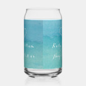 Blue oceaan zeegezicht waterverf strand bruiloft blikvorm glas (Rechts)