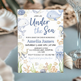 Blue Ocean Animals onder het Zee Baby shower Kaart