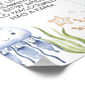 Blue Ocean Animals onder het Zee Party Milestone Poster (Hoek)
