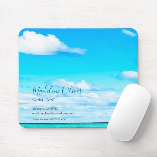 Blue Ocean Aqua Zee Bedrijfsinformatie Muismat (Met muis)