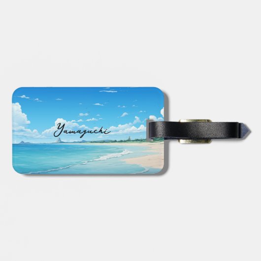 Blue Ocean Beach Bagagelabel (Achterkant horizontaal)