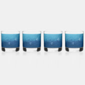 Blue Ocean Beach Bruiloft Aangepaste namen Whisky Glas (Achterkant)