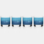 Blue Ocean Beach Bruiloft Aangepaste namen Whisky Glas (Voorkant)
