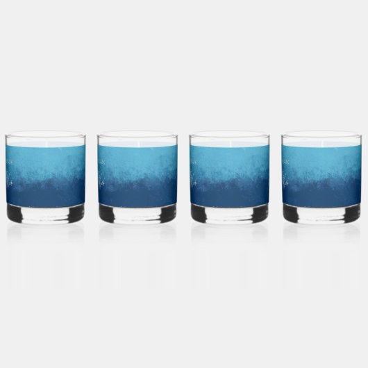 Blue Ocean Beach Bruiloft Aangepaste namen Whisky Glas (Links)