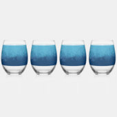 Blue Ocean Beach Bruiloft Aangepaste namen Wijnglas Zonder Voet (Links)