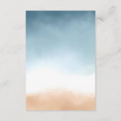 Blue Ocean Beach Shore Zand Bruiloft Details Informatiekaartje (Achterkant)