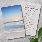 Blue Ocean Beach Sympathie Uitvaart Memorial Kaart Visitekaartje