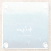 Blue Ocean Beach Wedding Custom Names Wedding  Glazen Onderzetter (Achterkant)