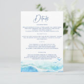 Blue Ocean bruiloft informatie Kaarten (Staand voorkant)