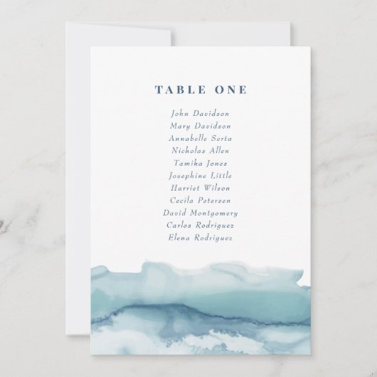 Blue Ocean bruiloft zitgrafiek Kaarten (Voorkant)