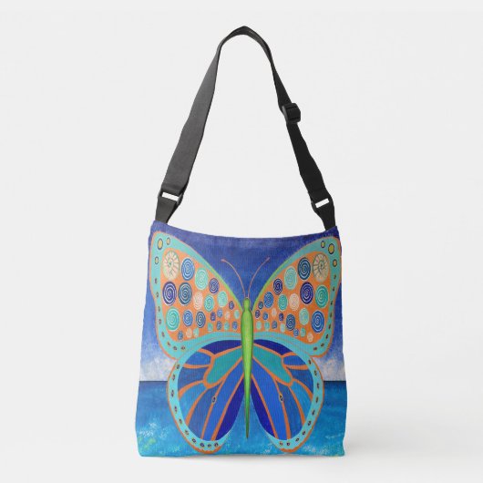 Blue Ocean Butterfly Crossbody Bag Tas (Voorkant)