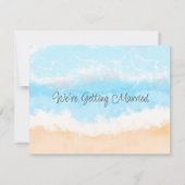 Blue Ocean Coastal Bruiloft Save the Date Kaart (Achterkant)