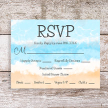 Blue Ocean Coastal Elegante bruiloft RSVP-kaarten