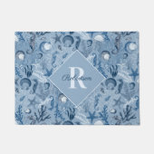 Blue Ocean Coastal Monogram Zee Life Deurmat (Voorkant)