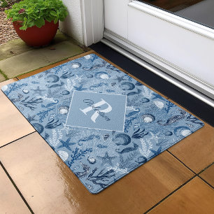 Blue Ocean Coastal Monogram Zee Life Deurmat