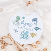 Blue Ocean Creature Baby shower Bedankjes Labels