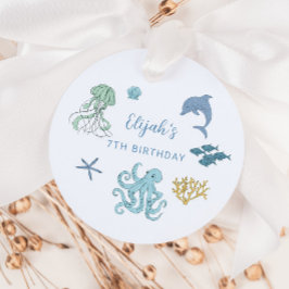 Blue Ocean Creature verjaardagsfeestje Bedankjes Labels