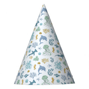 Blue Ocean Dieren Verjaardag Feesthoedjes