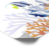 Blue Ocean Dolphin Whale Boy Baby shower Welkom Poster (Hoek)