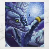 Blue Ocean Dragon & Parel Wijn Etiket (Enkel label)