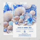 Blue Ocean Dreams Jongen Verjaardag Uitnodiging (Voorkant / Achterkant)