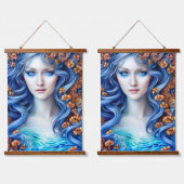 Blue Ocean Fantasy Girl Waterverf Anime Artwork Hangend Wandkleed (Dubbel)