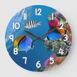 Blue Ocean Fish Wall Clock – Underwater Sea Life H Grote Klok