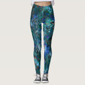 Blue Ocean Flows Abstract Leggings -large pattern (Voorkant)