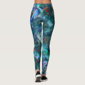 Blue Ocean Flows Abstract Leggings - v2 (Achterkant)